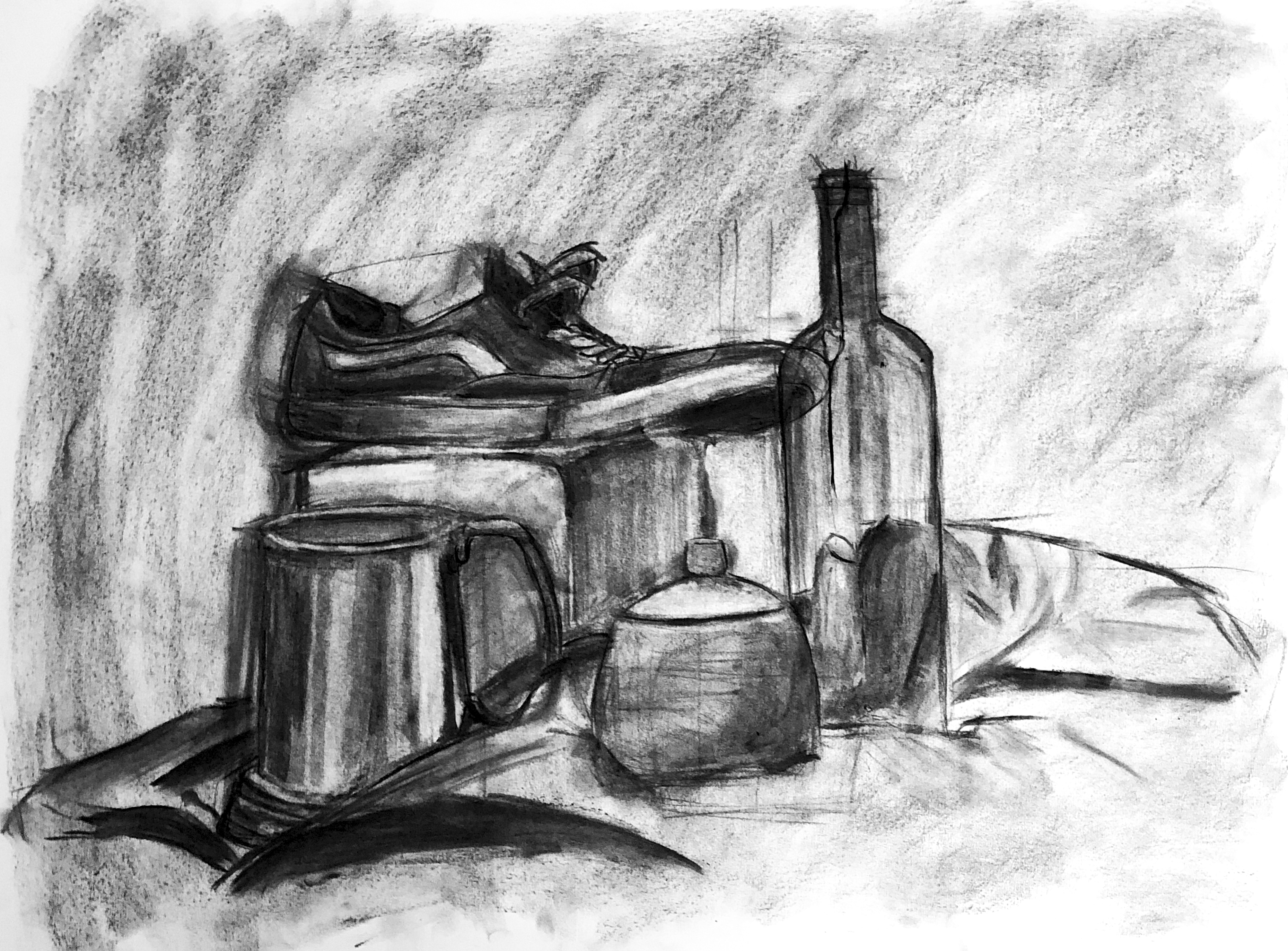 values charcoal study