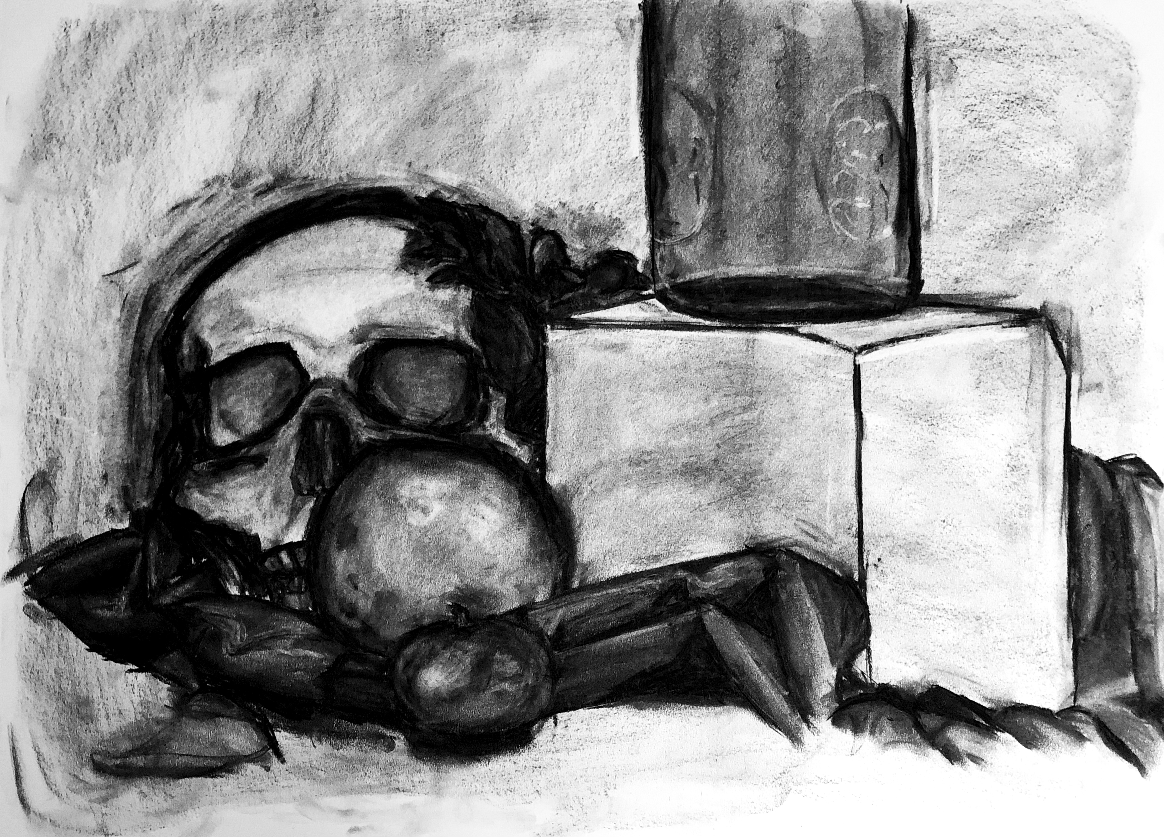 values charcoal study