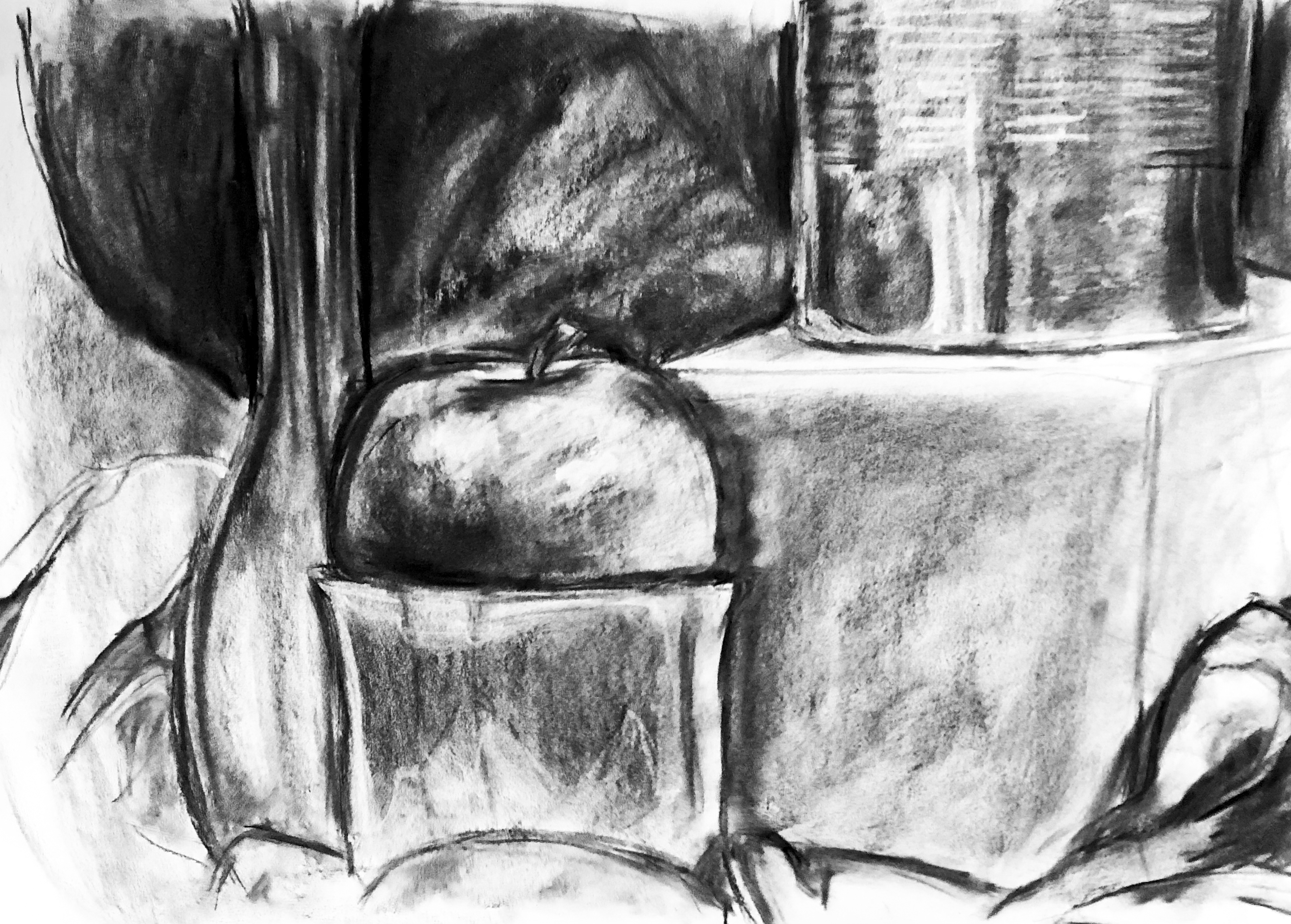 values charcoal study